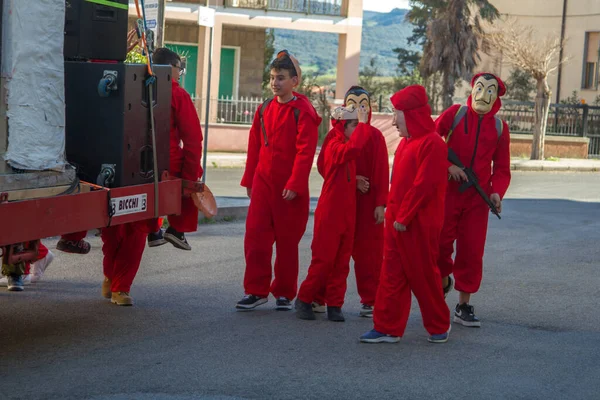 Talya Parfüm Sardegna Sassari Cagliari Farklı Maskeli 2020 Karnaval Partisi — Stok fotoğraf