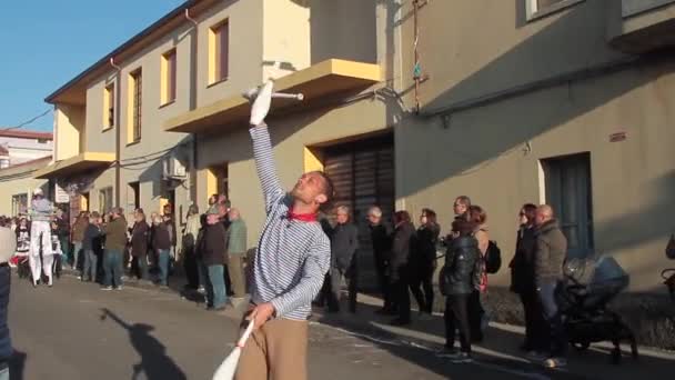 Italië Parfum Sardegna Sassari Cagliari 2020 Carnavalsfeest Met Verschillende Maskers — Stockvideo