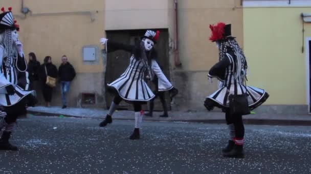 Italië Parfum Sardegna Sassari Cagliari 2020 Carnavalsfeest Met Verschillende Maskers — Stockvideo