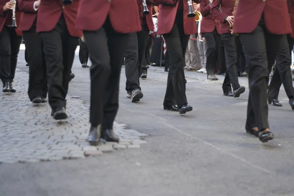 Merano Festival Uvas Sul Tirol Com Bandas Música Típicas Roupas — Fotografia de Stock