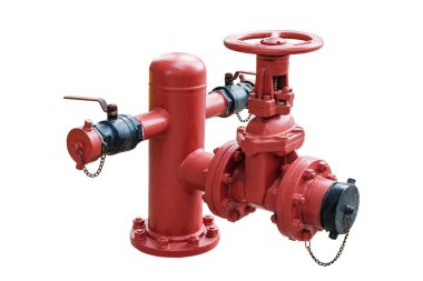 Beyaz arka plan üzerinde kırpma yolu izole kırmızı yangın musluğu