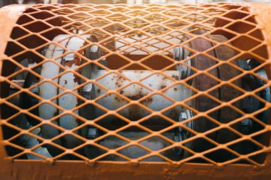 Coupling of motor and pump with machine guarding