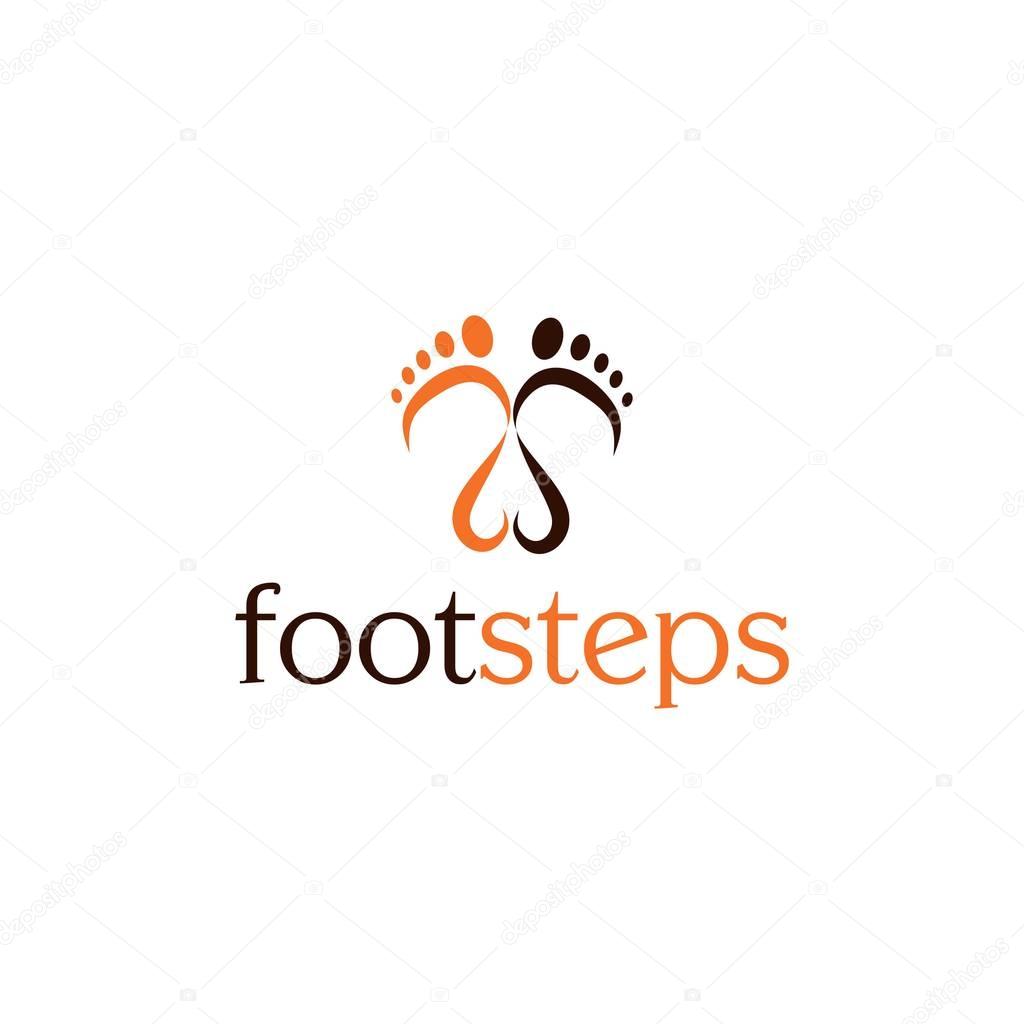 Tweo color footsteps vector illustration