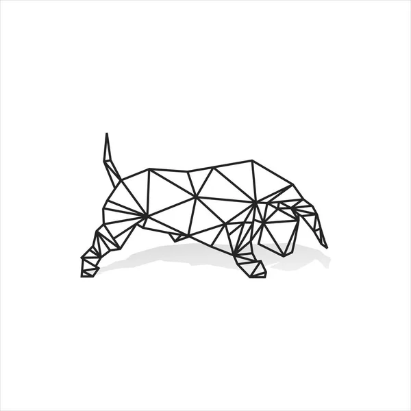 Geometrische stier vectorillustratie — Stockvector