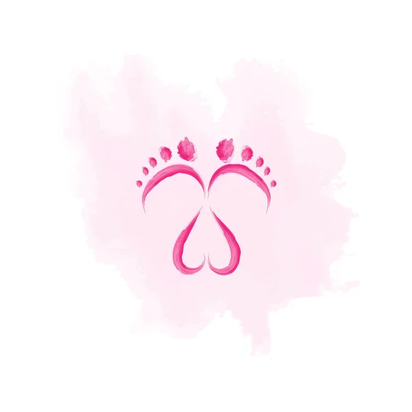 Baby fotspår vektor illustration — Stock vektor