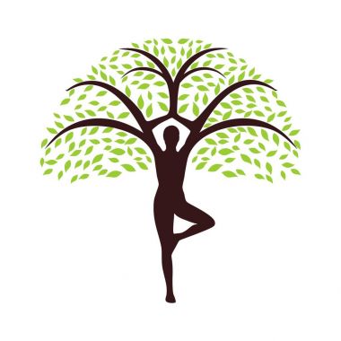 Yogi ağaç vektör çizim