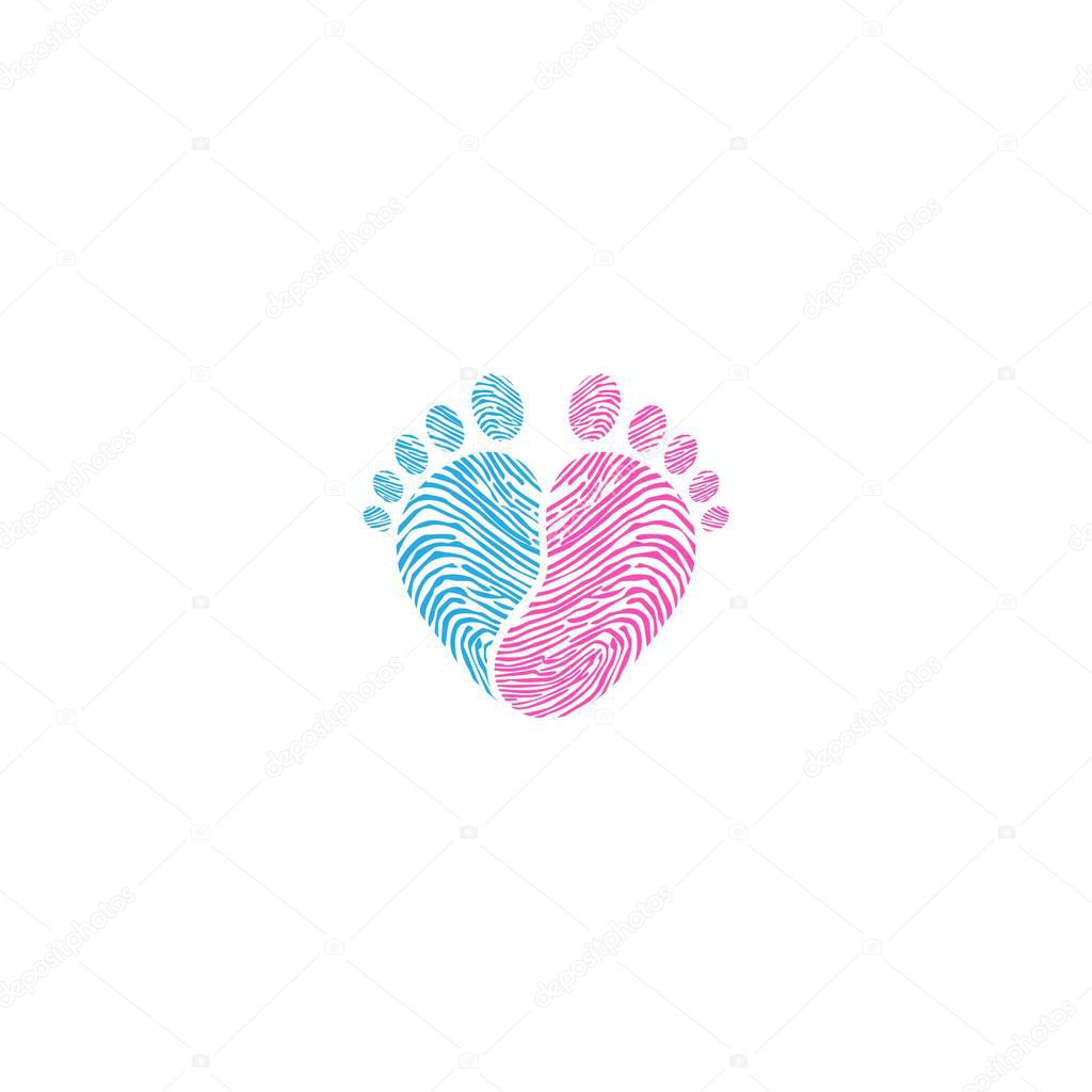 Baby footsteps vector illustration