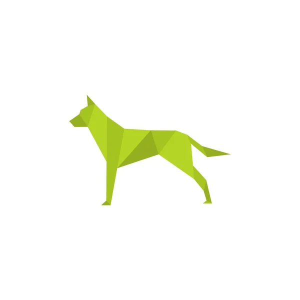 Origami perro vector ilustración — Vector de stock
