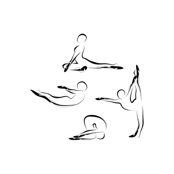 Soyut yoga pozlar kümesi