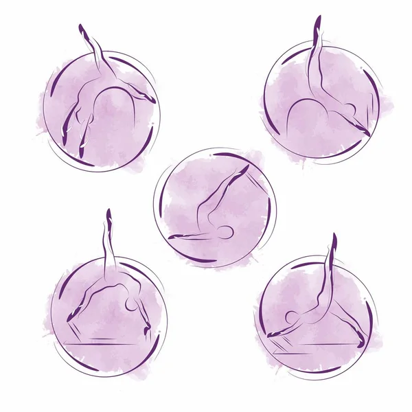 Soyut pilates pozlar kümesi