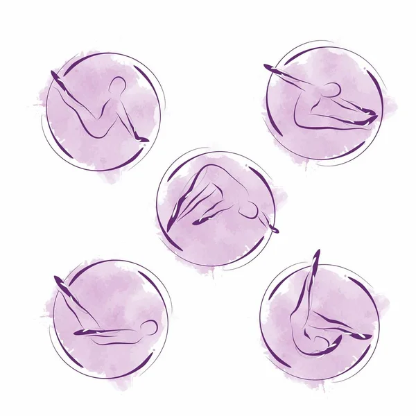 Soyut pilates pozlar kümesi