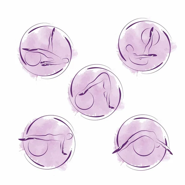 Soyut pilates pozlar kümesi