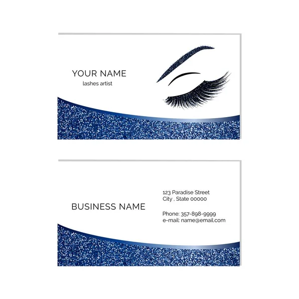 Makeup artist business card vector template — Stock Vector