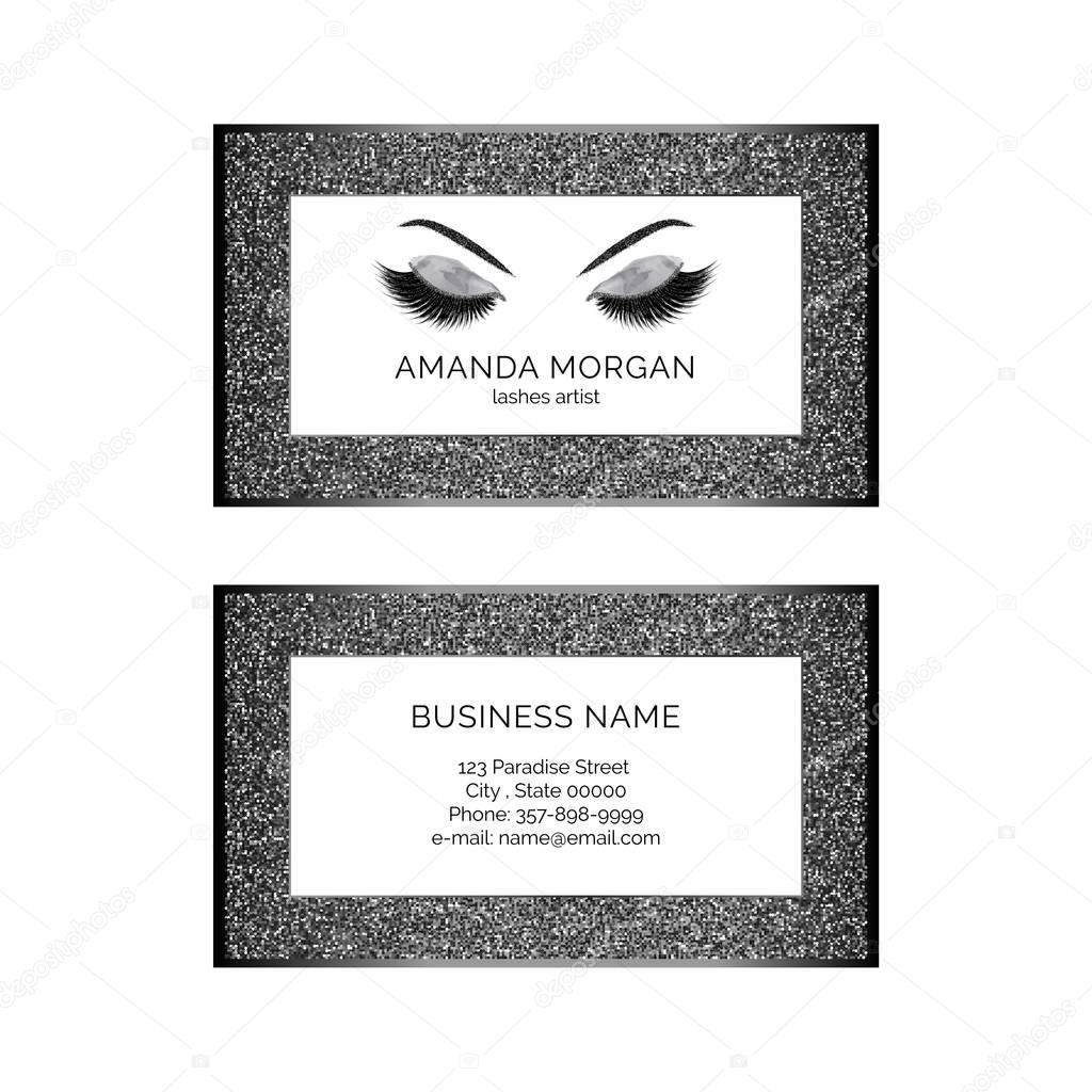 Makeup artist business card vector template