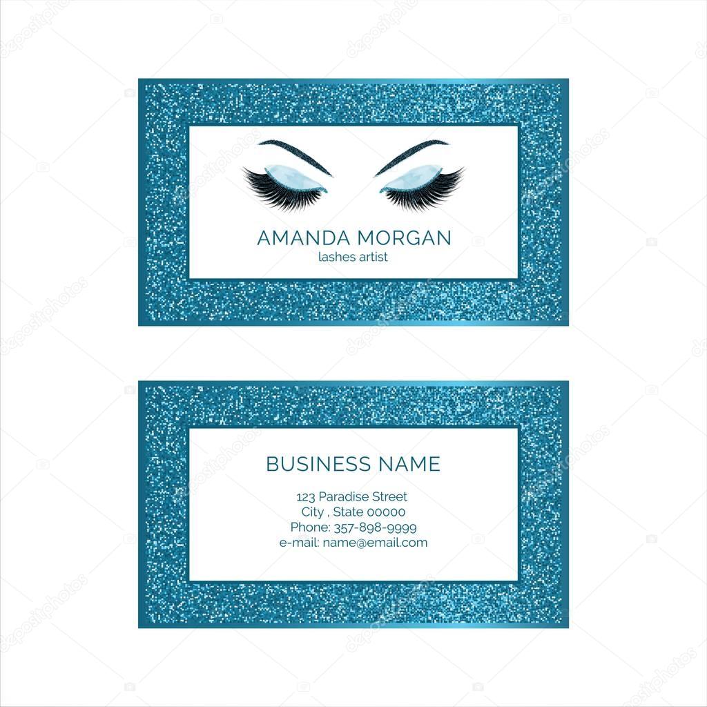 Makeup artist business card vector template
