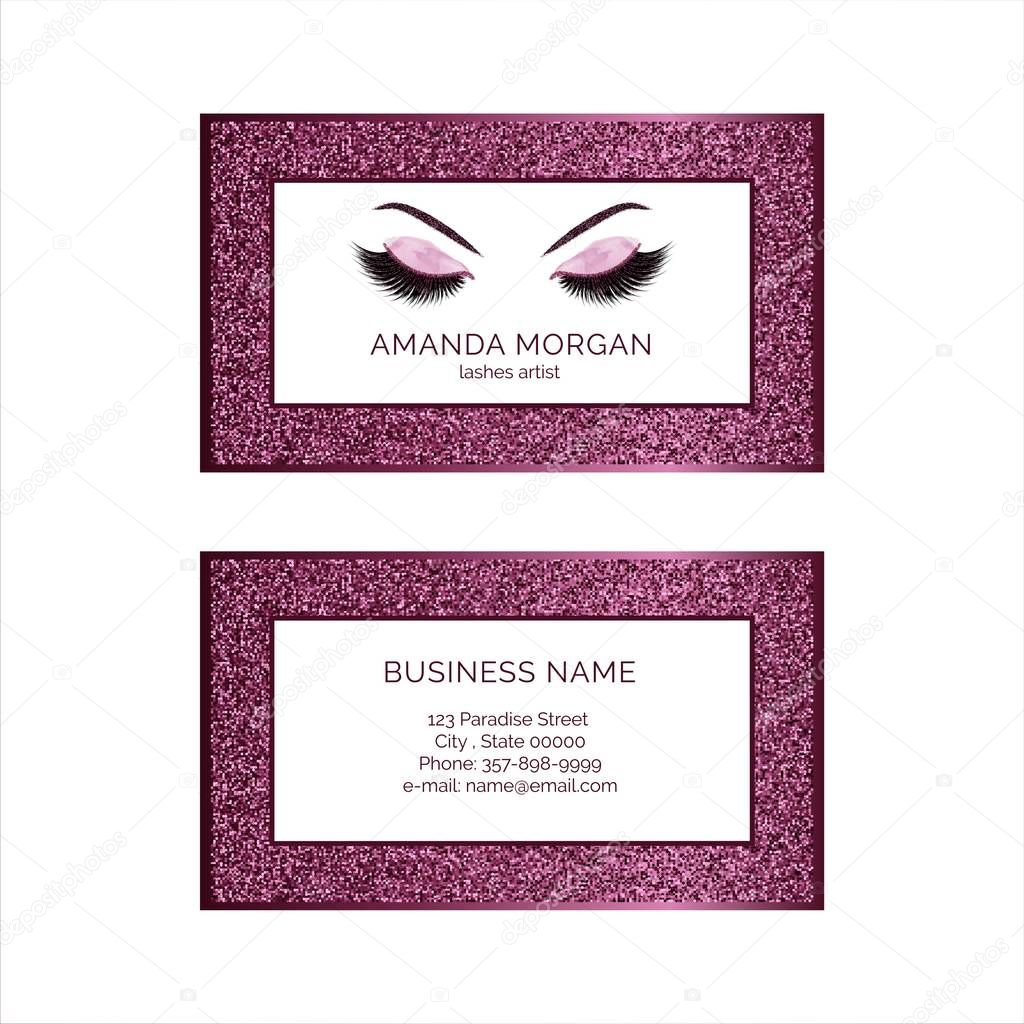 Makeup artist business card vector template