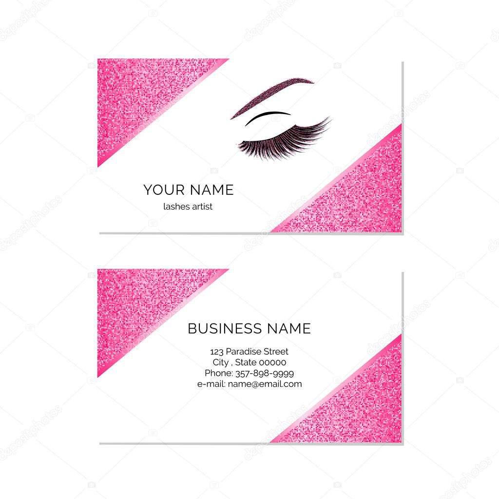 Makeup artist business card vector template