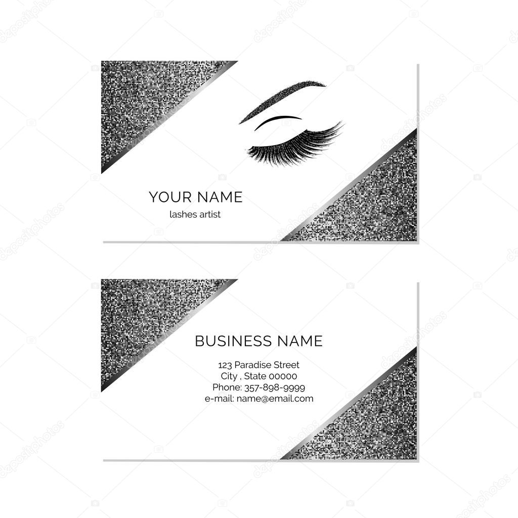 Makeup artist business card vector template