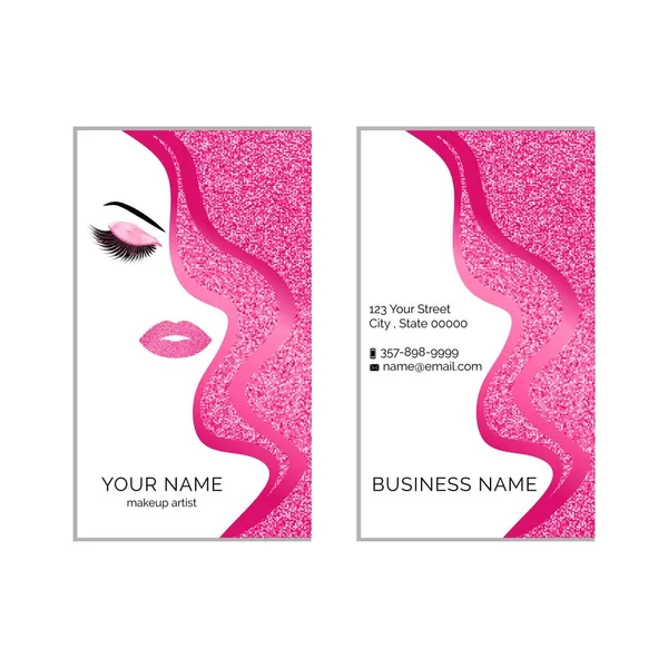 Makeup artist business card vector template — Stock Vector