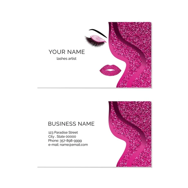 Makeup artist business card vector template — Stock Vector