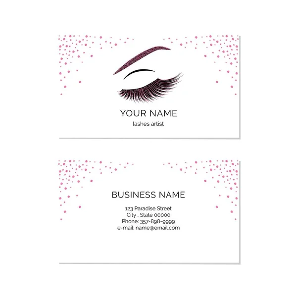 Makyaj sanatçı kartvizit vektör şablonu