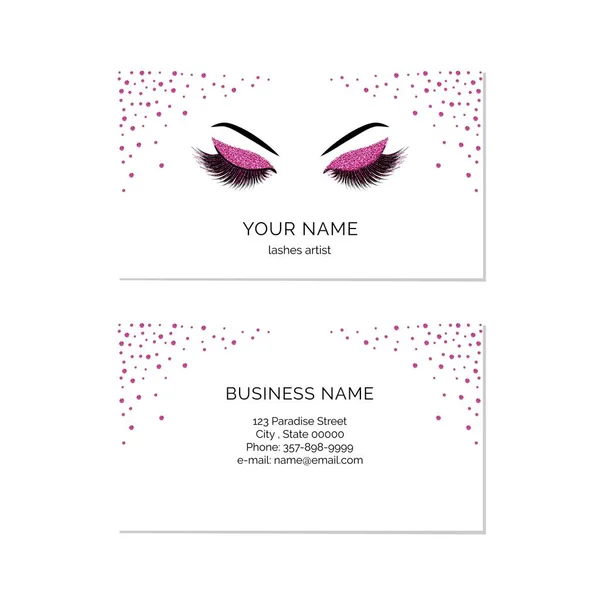 Makeup Artist Business Card Vector Template — Stock Vector