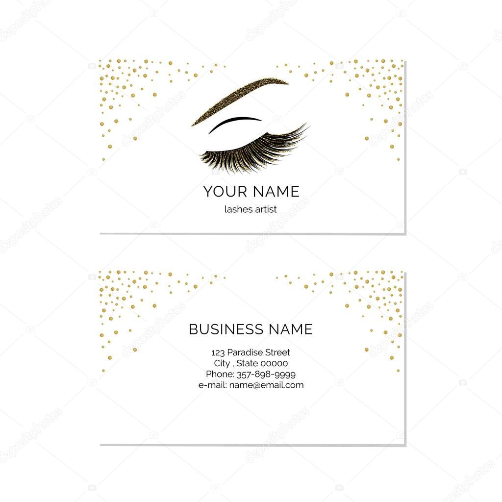 Makeup artist business card vector template
