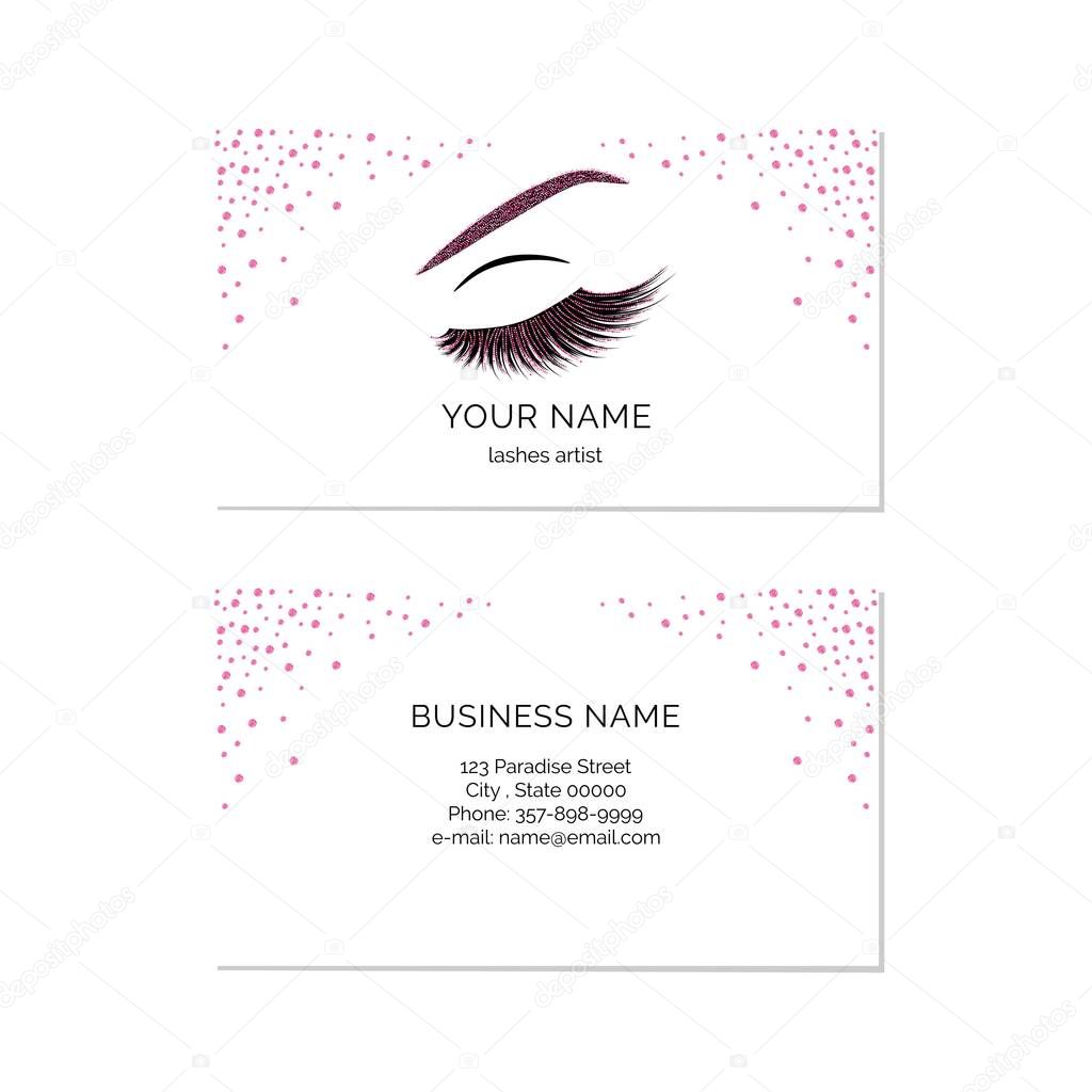 Makeup artist business card vector template