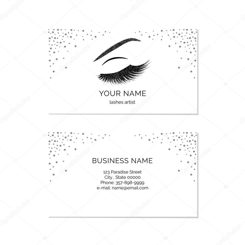 Makeup artist business card vector template