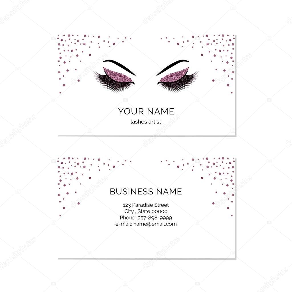 Makeup artist business card vector template