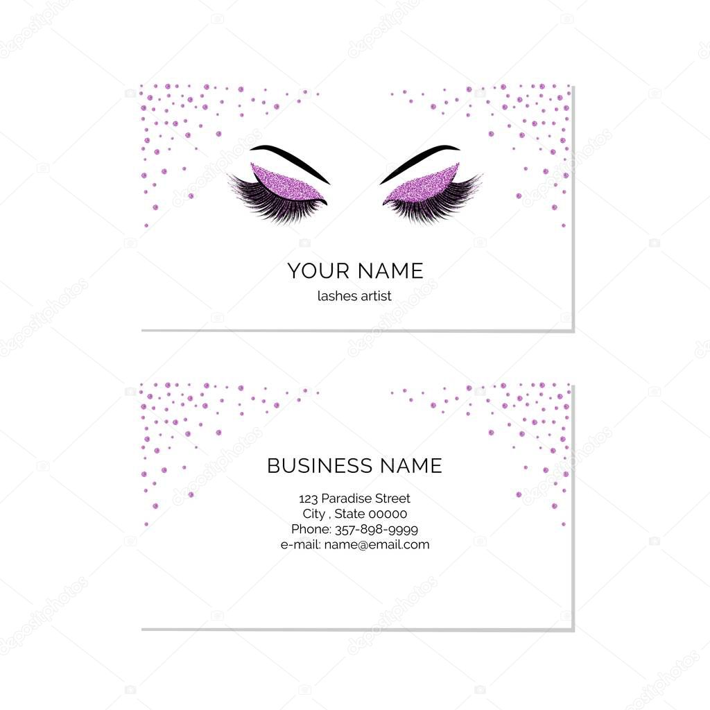 Makeup artist business card vector template
