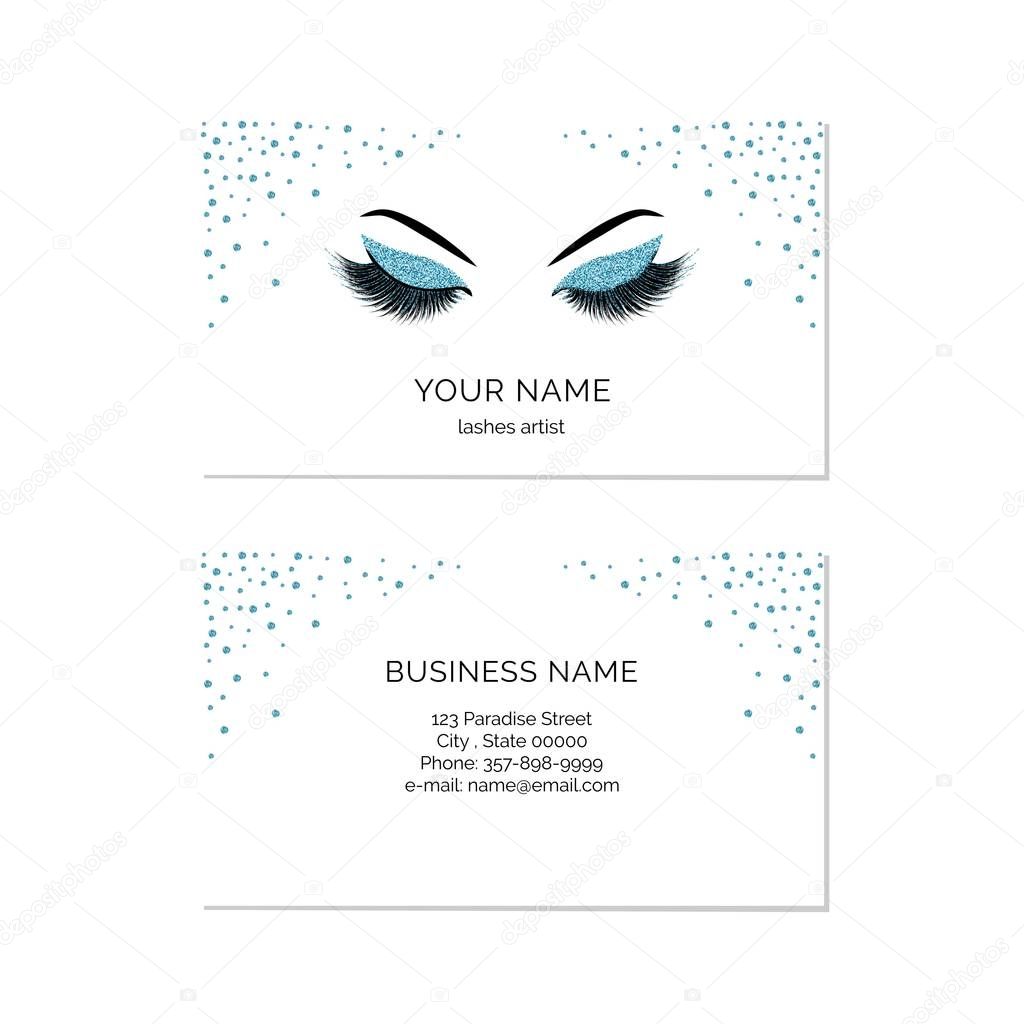 Makeup artist business card vector template