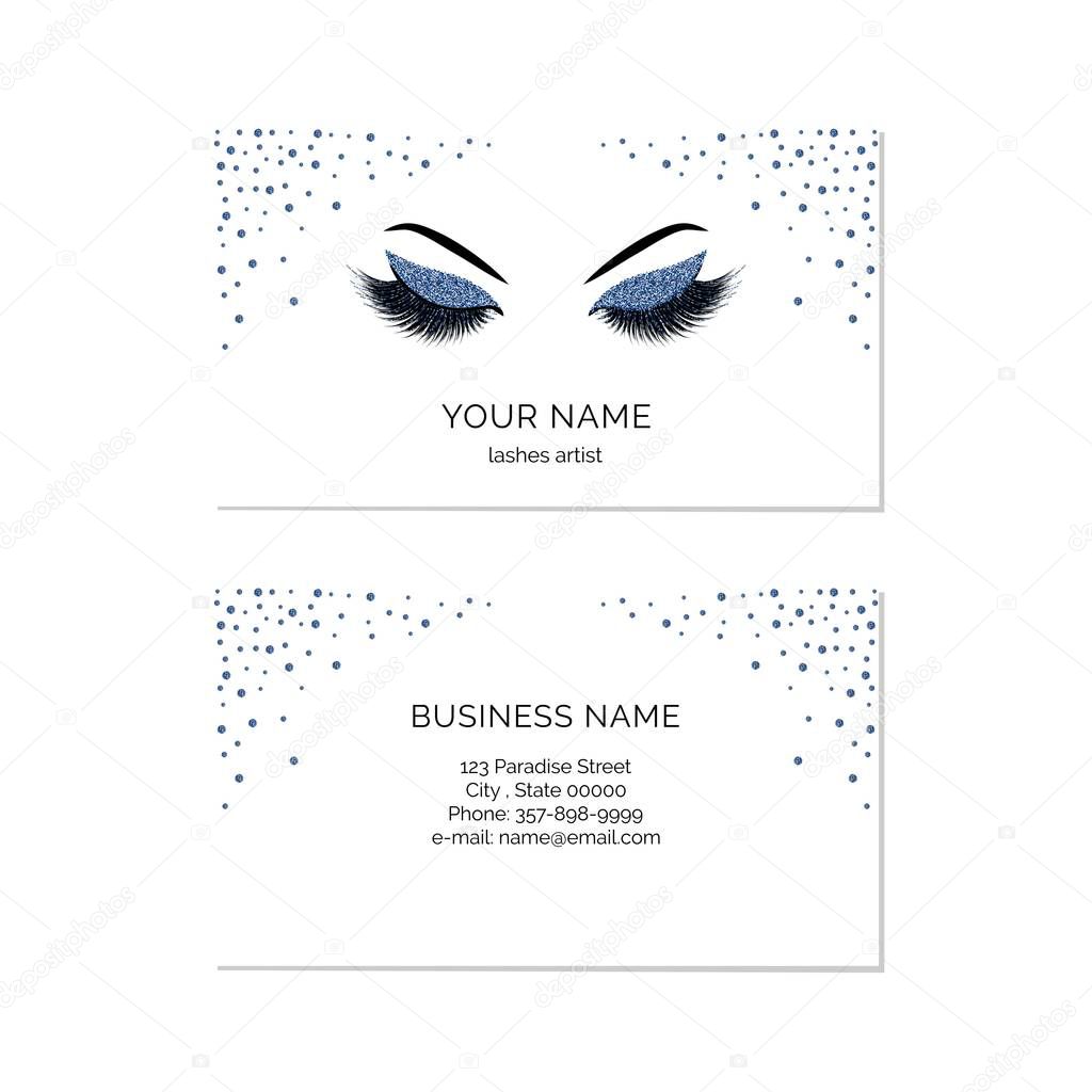 Makeup artist business card vector template