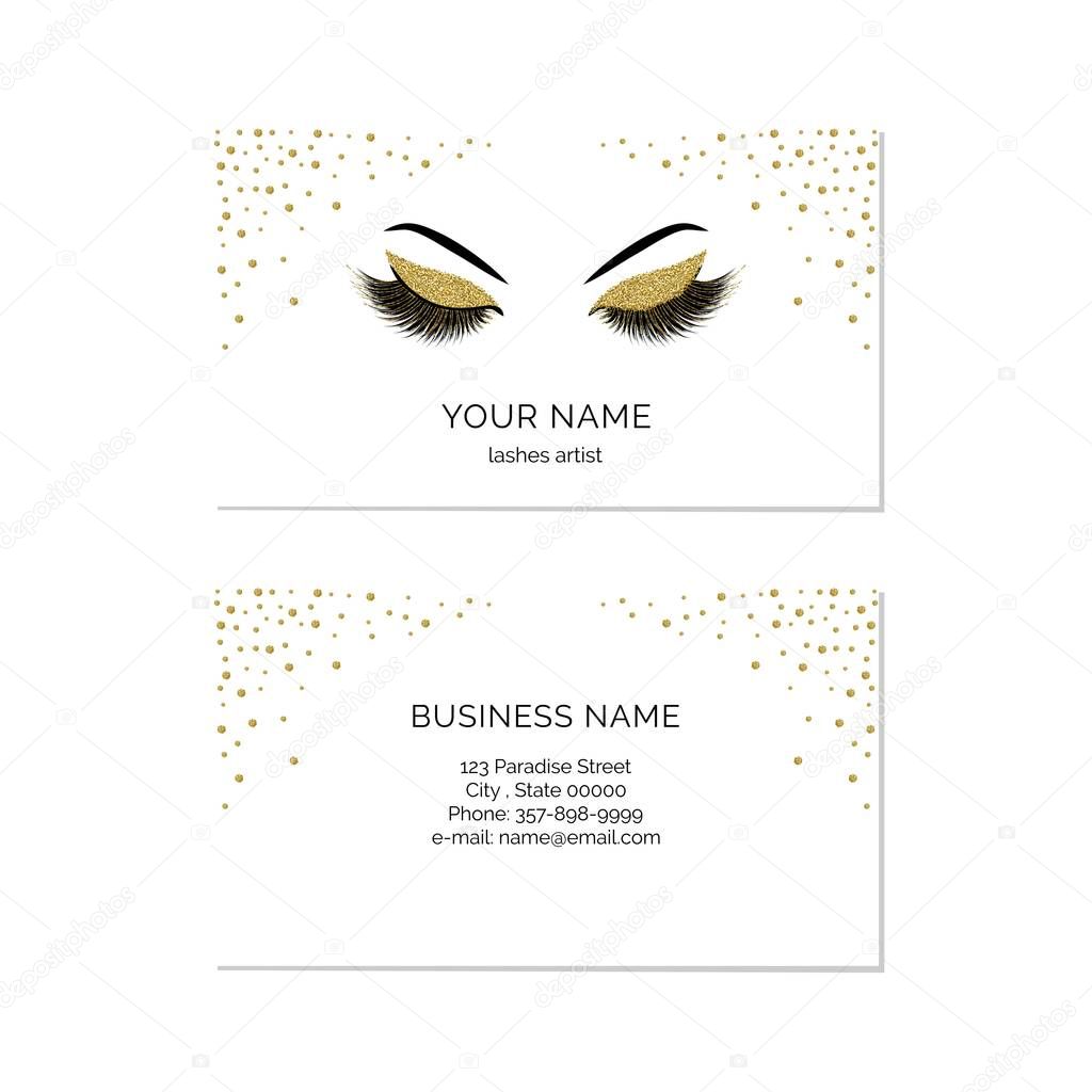 Makeup artist business card vector template