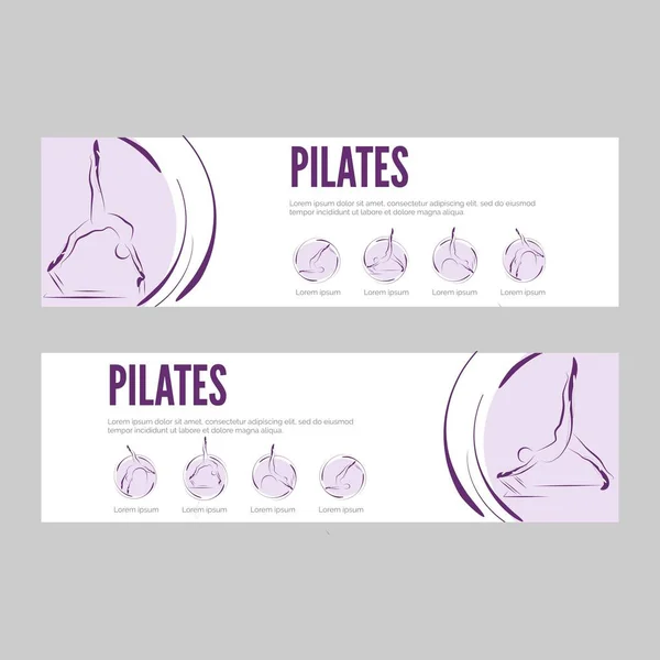 Pilates Web sitesi afiş kümesi