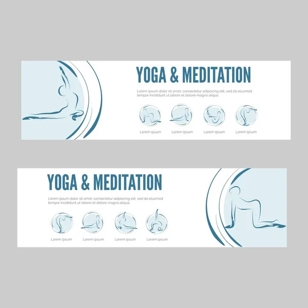 Set Van Yoga Website Banner — Stockvector