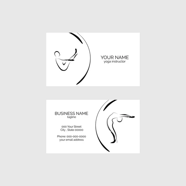 Yoga Business Card Vector Template — Stock Vector