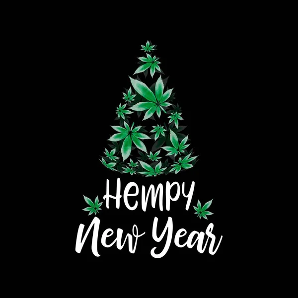 Noel Ağacı ve Kenevir vektör illüstrasyonunu bıraktı