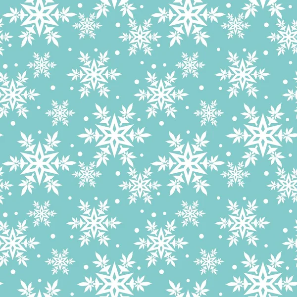 Різдвяні Сніжинки Листям Конопель Безшовний Векторний Візерунок — стоковий вектор
