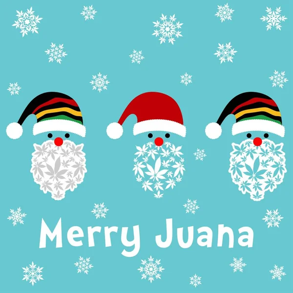 Marihuana yapraklı Rasta Noel Baba çizimi