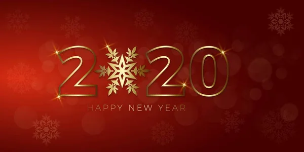 Kenevir Noel Balosu Illüstrasyonuyla Mutlu Yıllar Mutlu 2020 — Stok Vektör