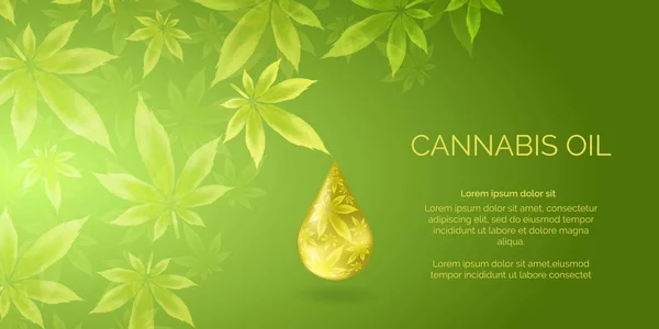  Esrar içeren kenevir damlası vektör arkaplanı bırakır. Kenevir yağ vektörü illüstrasyonu