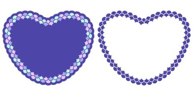 Heart with mermaid scales  vector illustration clipart