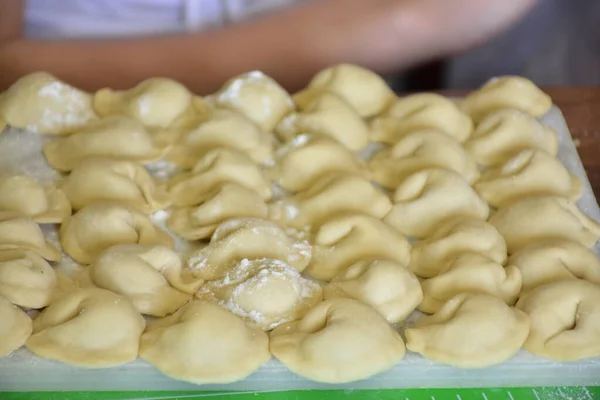 Oekraïense Russische Keuken Vareniki Pelmeni — Stockfoto