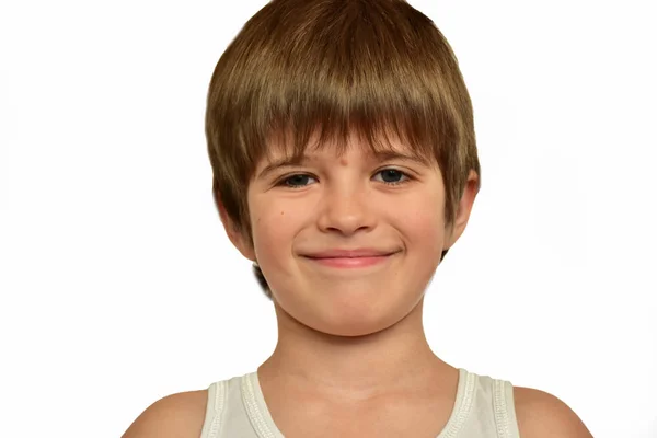 Boy White Background — Stock Photo, Image