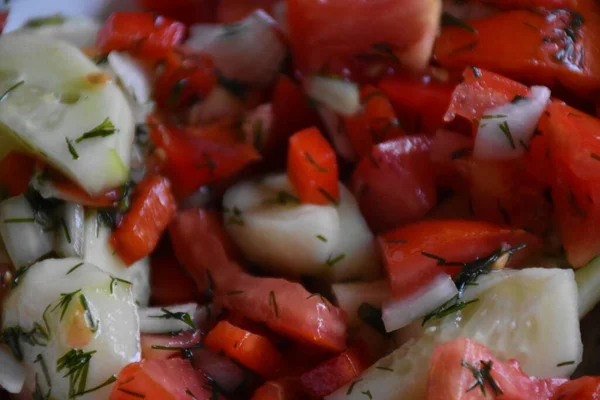 Bir Tabakta Sebze Salatası — Stok fotoğraf