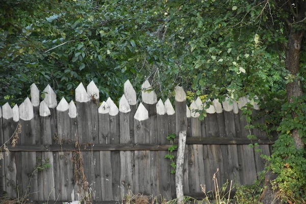 Een Hek Van Oude Houten Planken — Stockfoto