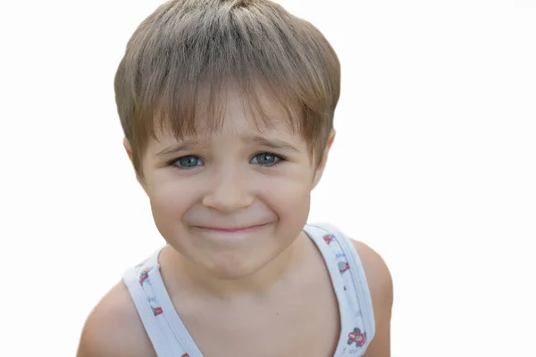 Mooi Portret Van Een Jongetje Glimlach — Stockfoto