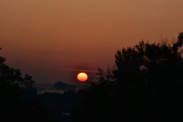 Красивый Закат Восход Солнца Солнце — стоковое фото