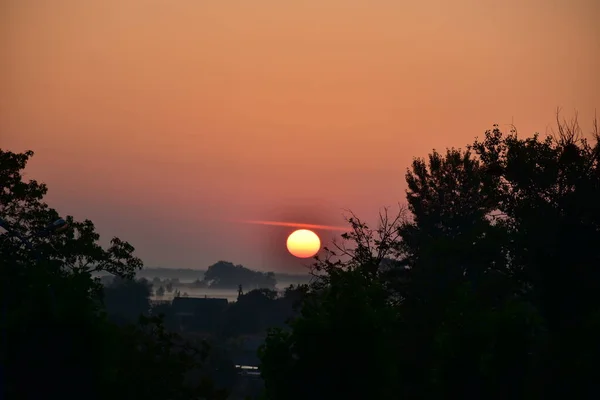 Hermoso Atardecer Amanecer Sol —  Fotos de Stock